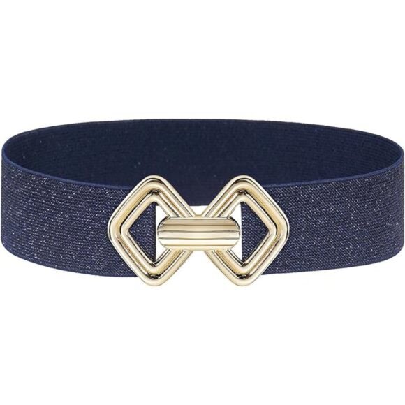 Wide Elastic Belts Stretchy Blue - Picture 1 of 6